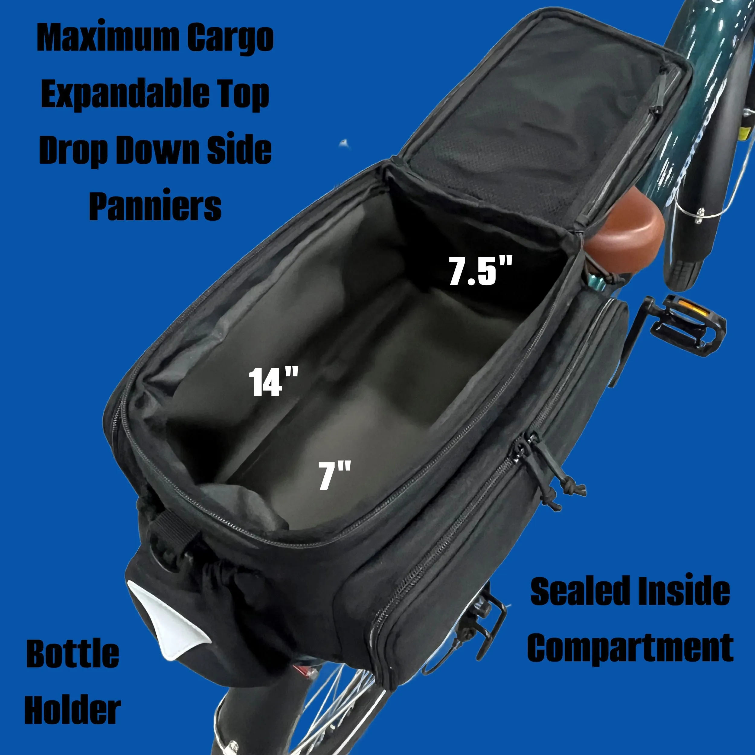 Big Poppa Expandable Waterproof Rack Bag with Panniers
