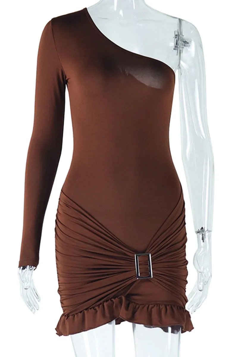 BJ0512 One Shoulder Mini Dress