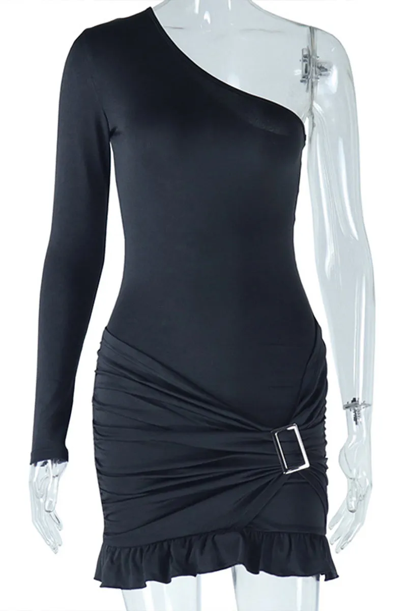 BJ0512 One Shoulder Mini Dress