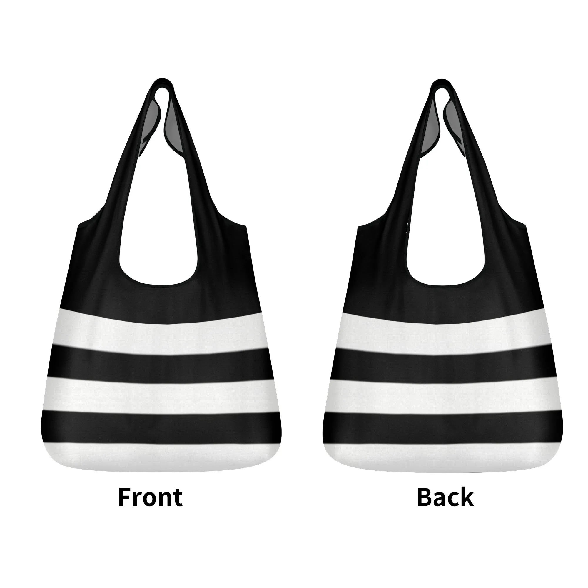 Black & White Geometric Design Premium Polyester Grocery Bags (3 Pack)