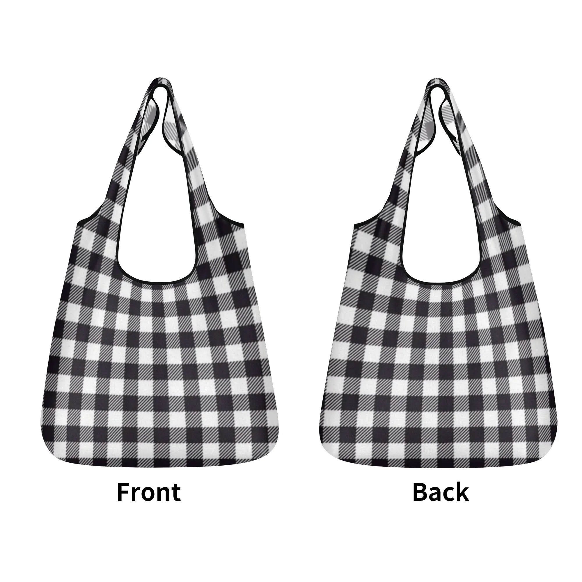 Black & White Geometric Design Premium Polyester Grocery Bags (3 Pack)