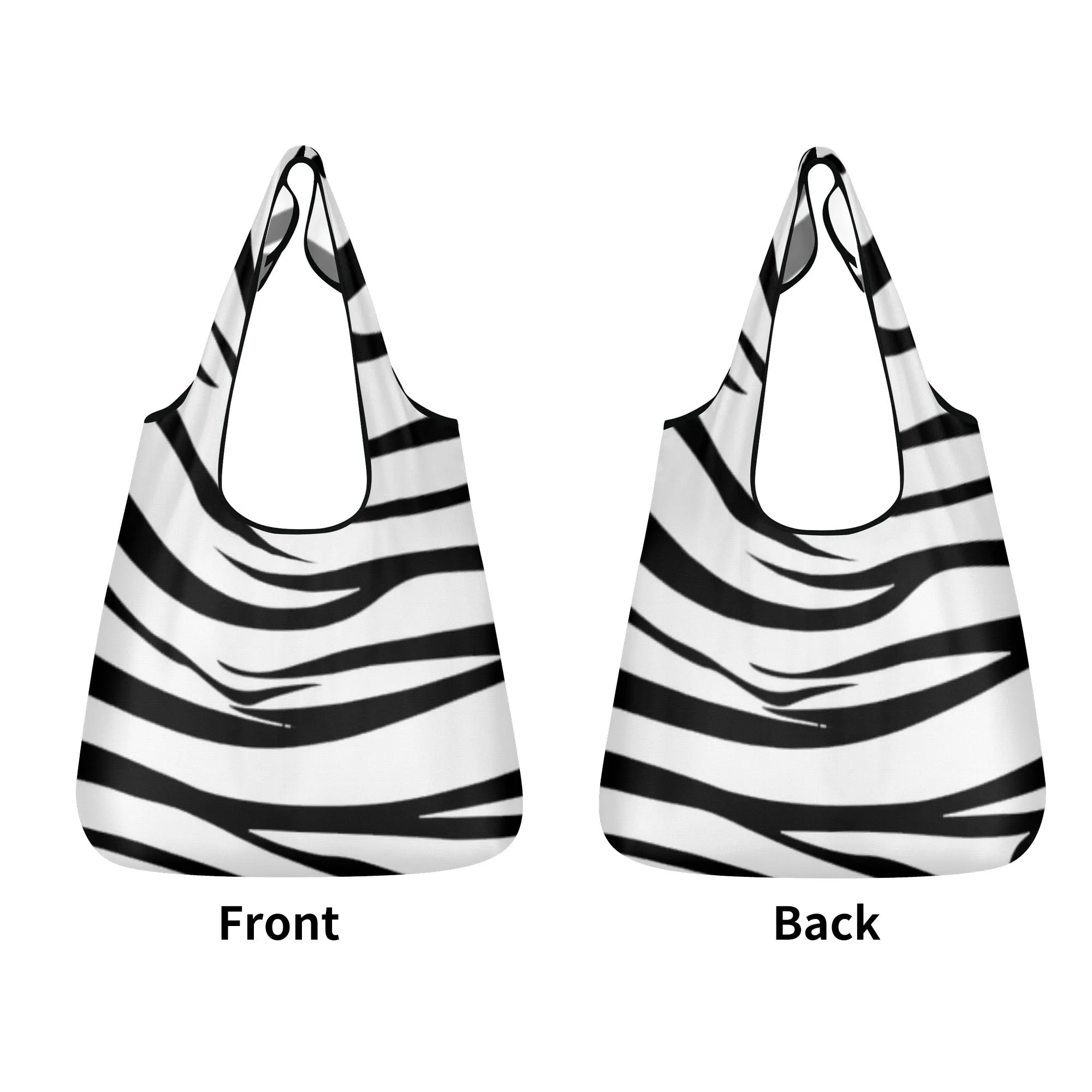 Black & White Geometric Design Premium Polyester Grocery Bags (3 Pack)