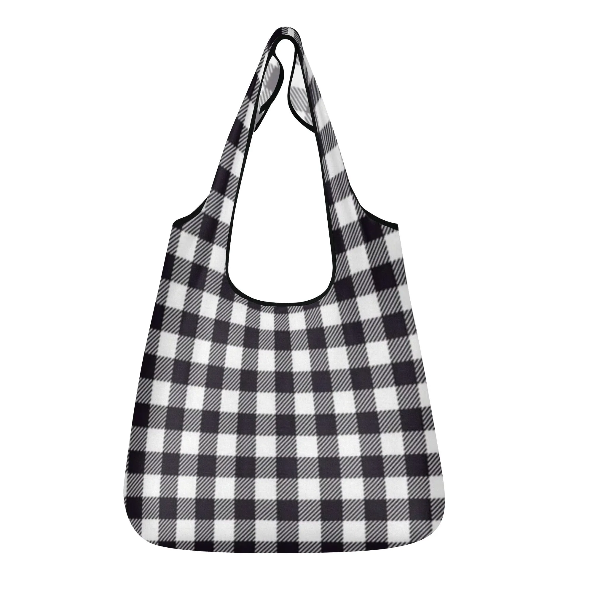 Black & White Geometric Design Premium Polyester Grocery Bags (3 Pack)