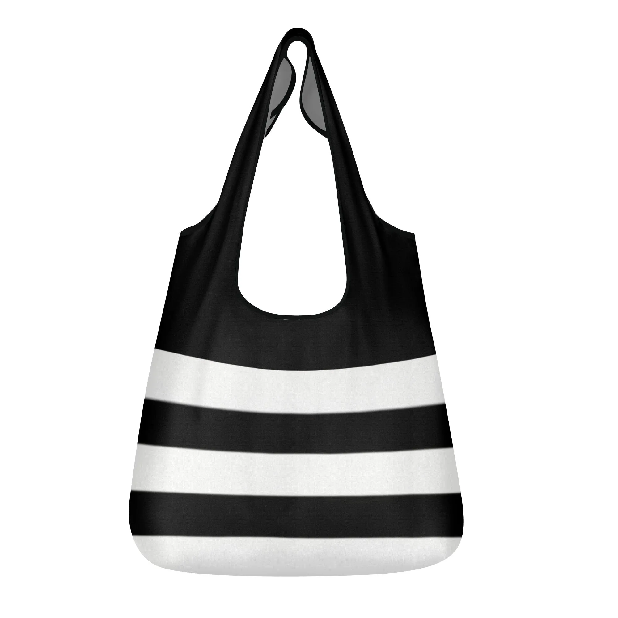 Black & White Geometric Design Premium Polyester Grocery Bags (3 Pack)