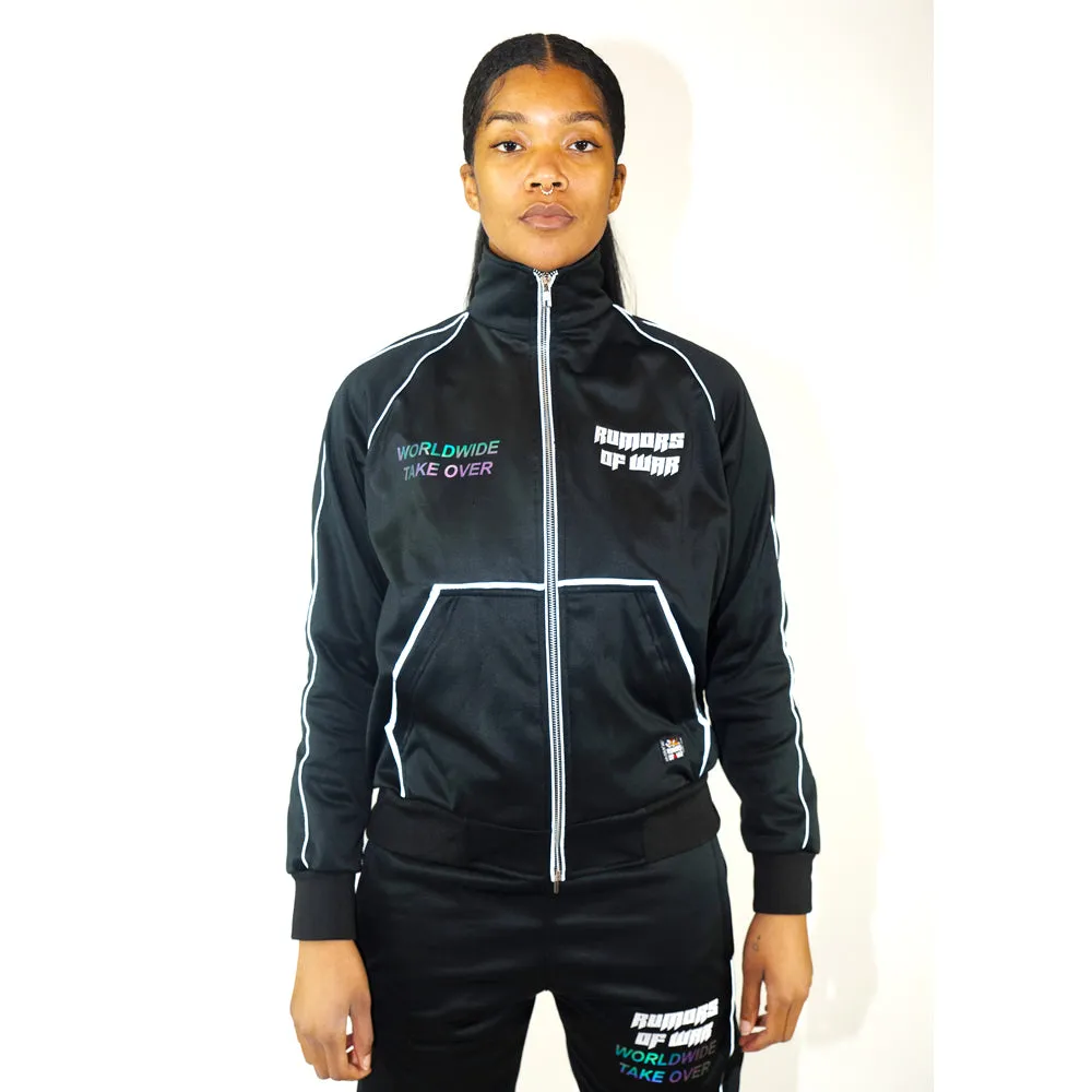 Black Worldwide Reflective Track Top