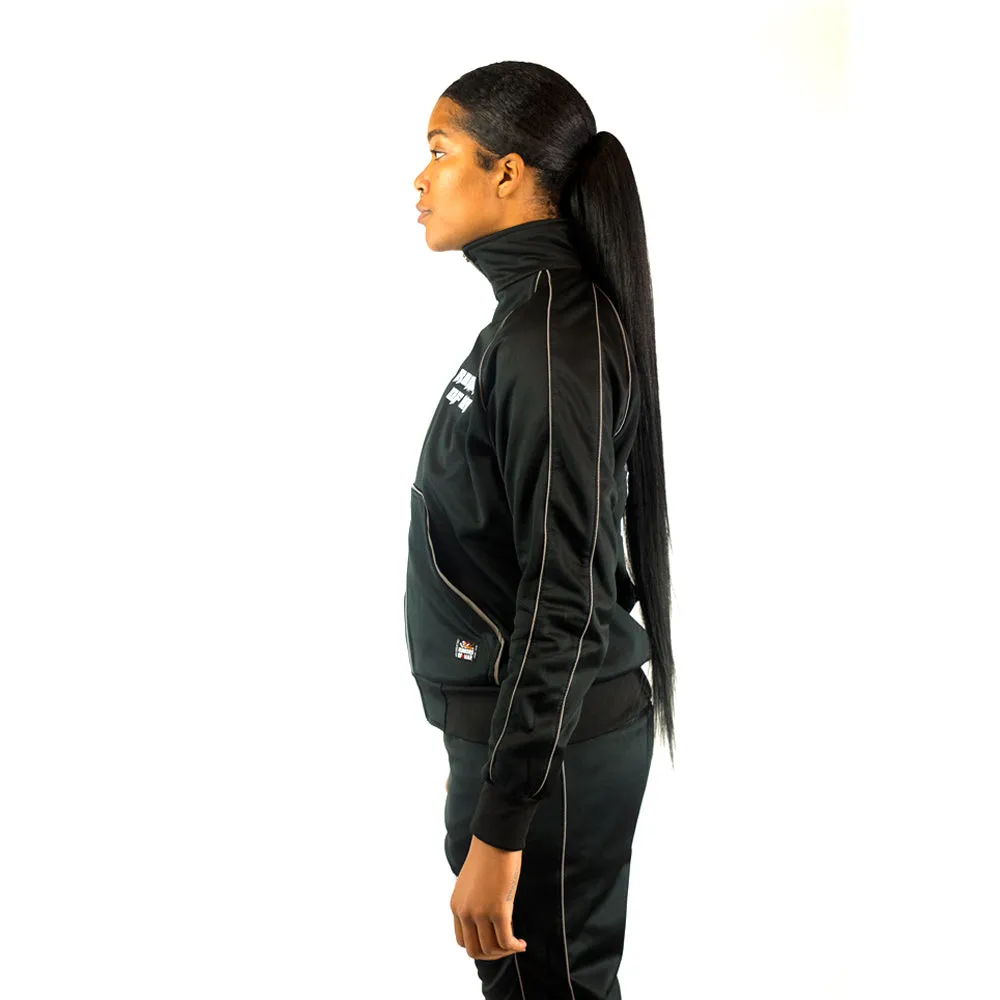 Black Worldwide Reflective Track Top