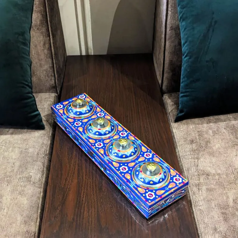 Blue 4 Compartment Tray