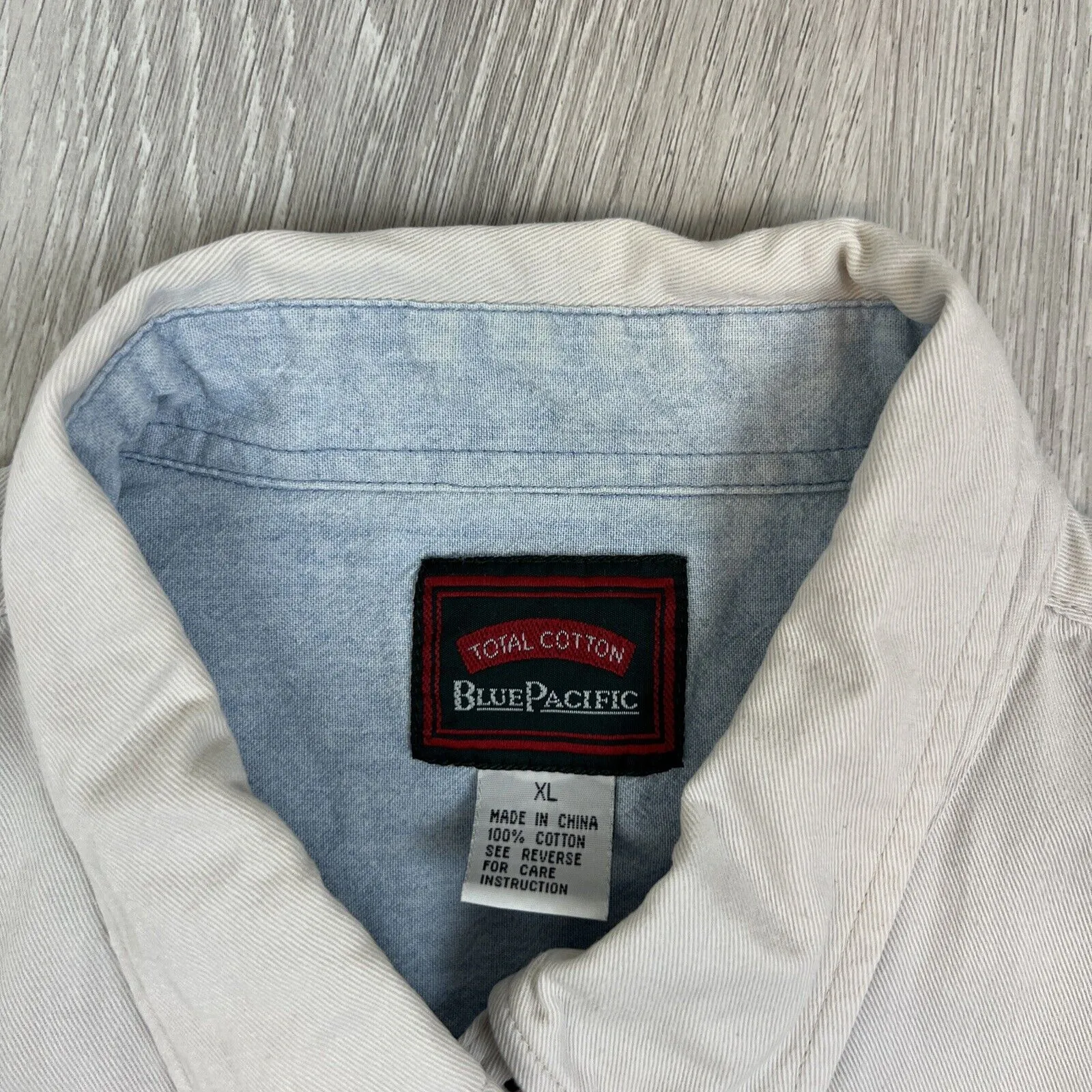 Blue Pacific Mens Heavy Weight Button Up Shirt Charlotte Pass Ski School Size XL