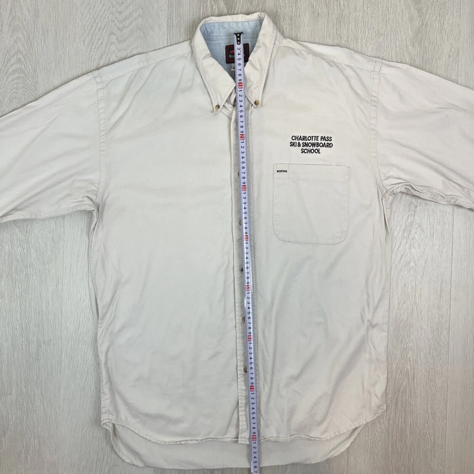 Blue Pacific Mens Heavy Weight Button Up Shirt Charlotte Pass Ski School Size XL