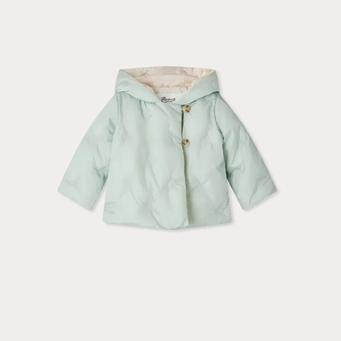 Bonno quilted and embroidered with cherries puffer jacket
