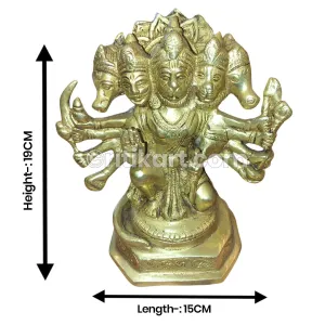Brass Handcrafted Panchmukhi Hanuman.