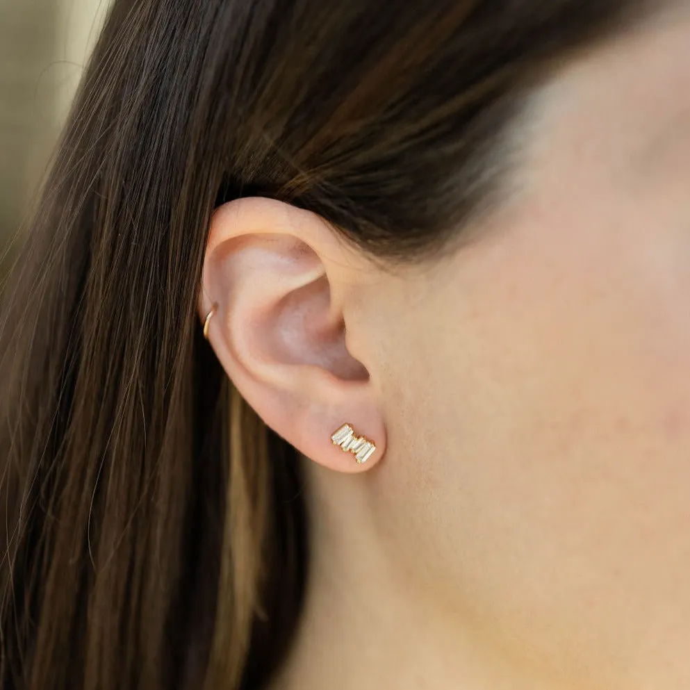 Bridgette Diamond Cluster Stud Earrings in Gold