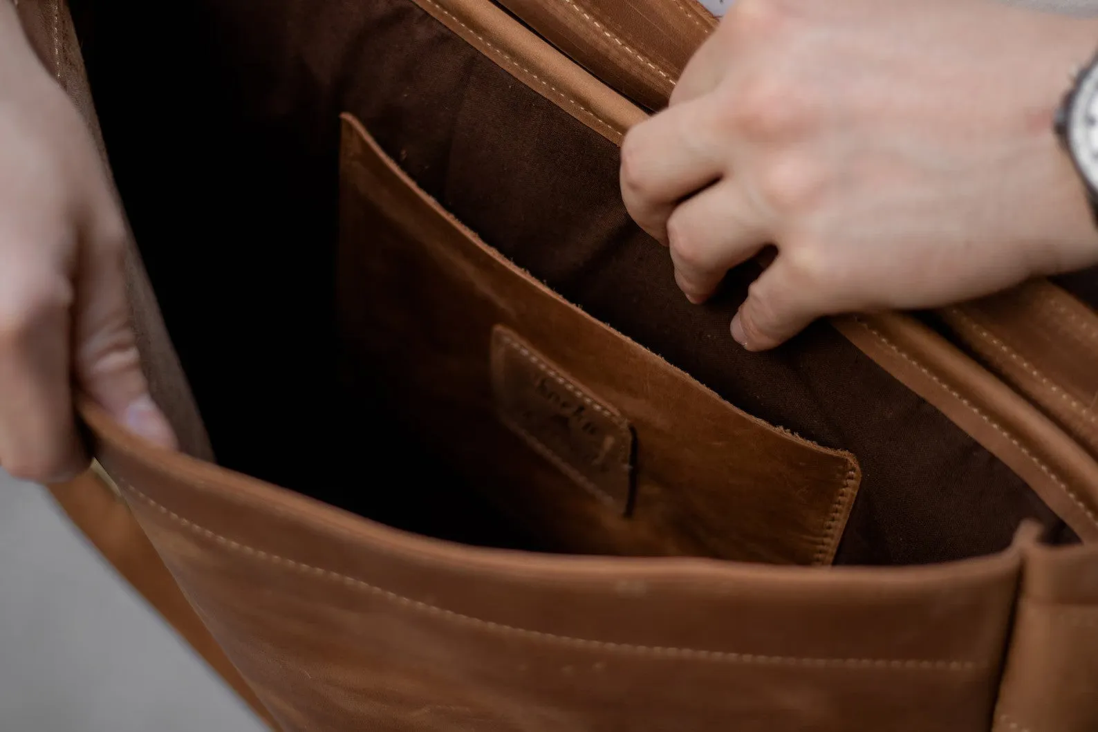 Buffalo Leather Messenger Cross-Body Bag