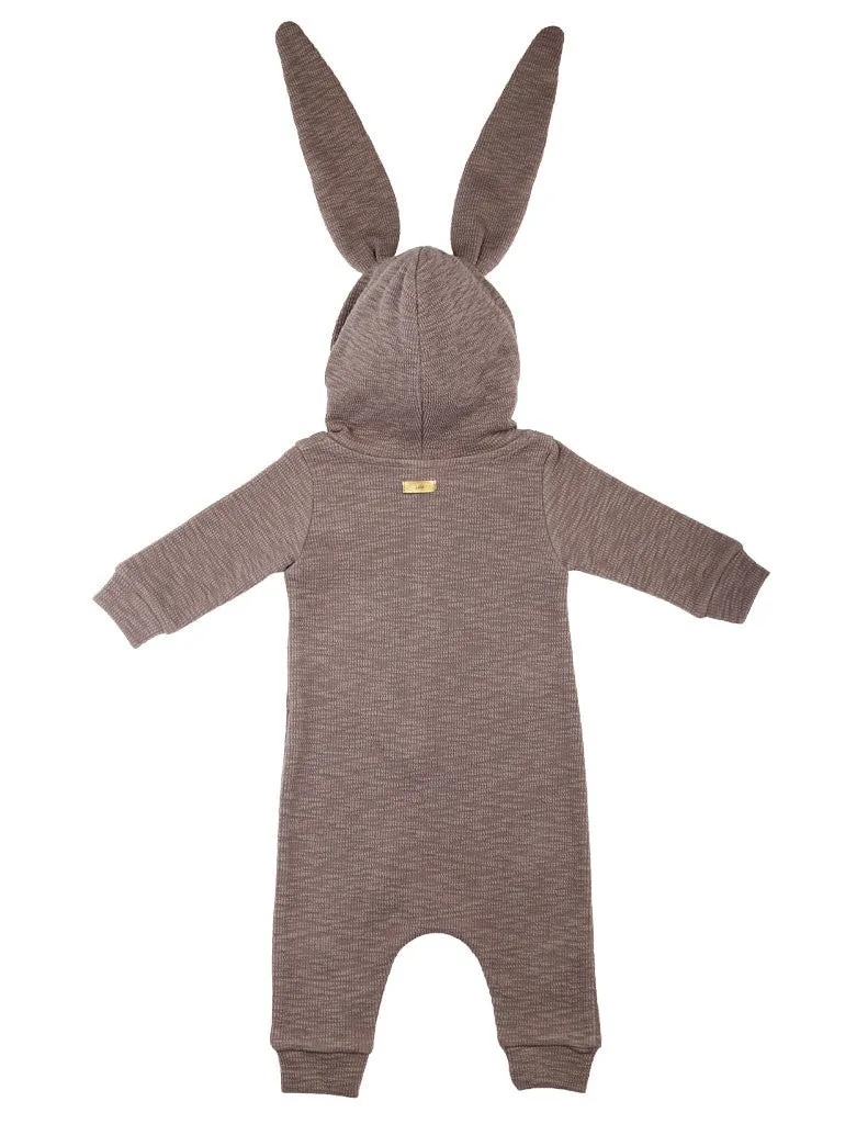 Bunny Hooded Jumpsuit Grey