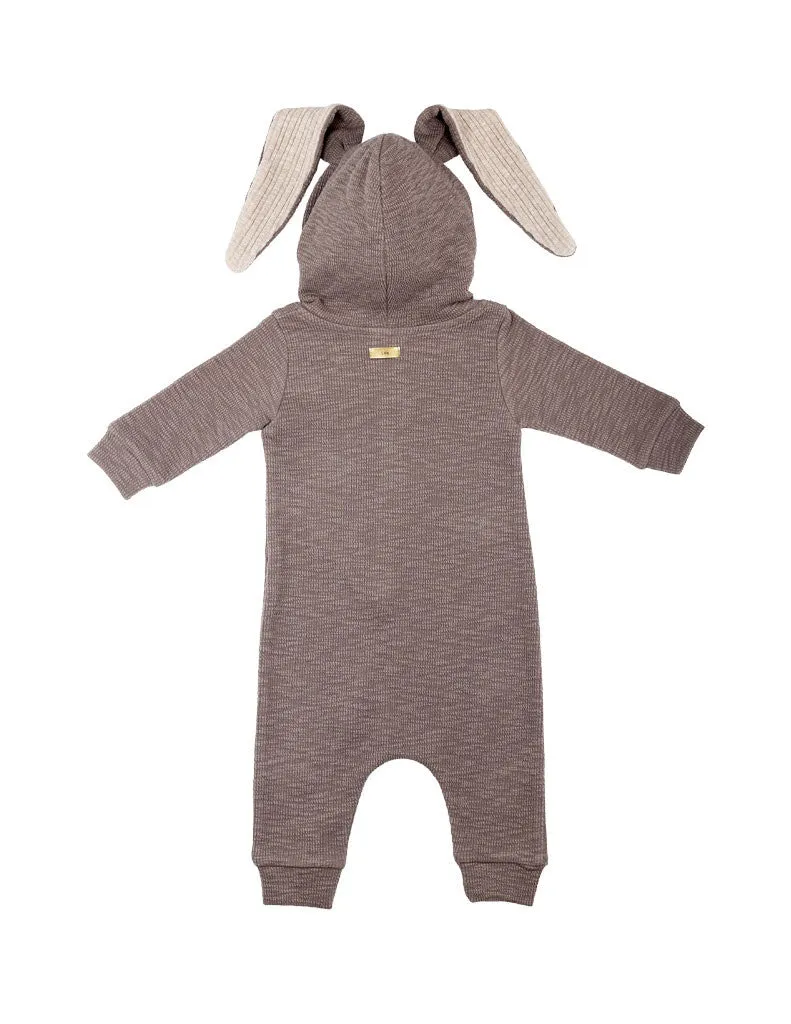 Bunny Hooded Jumpsuit Grey