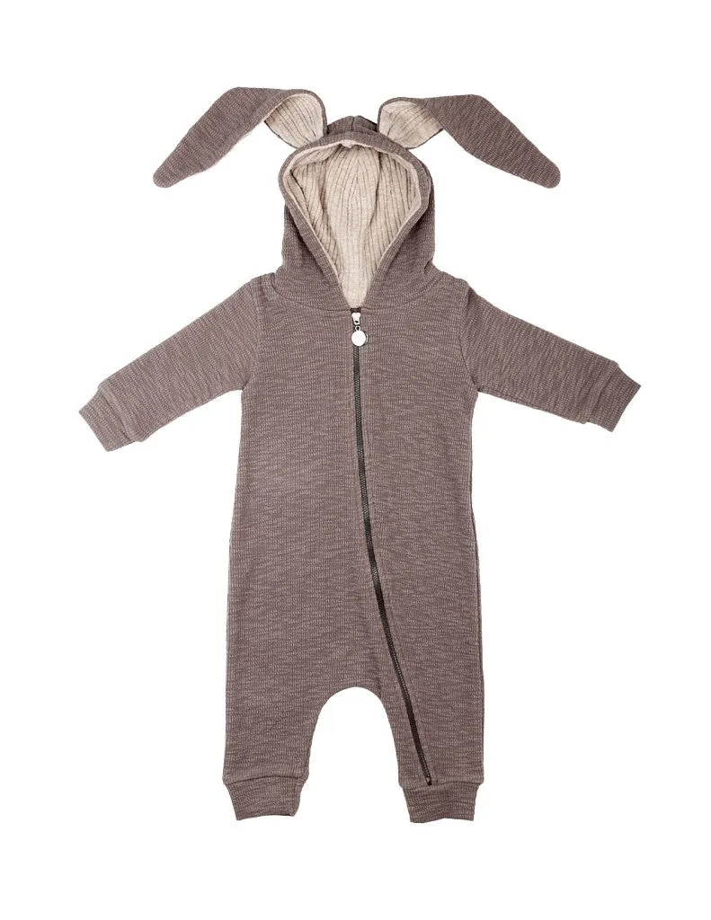 Bunny Hooded Jumpsuit Grey