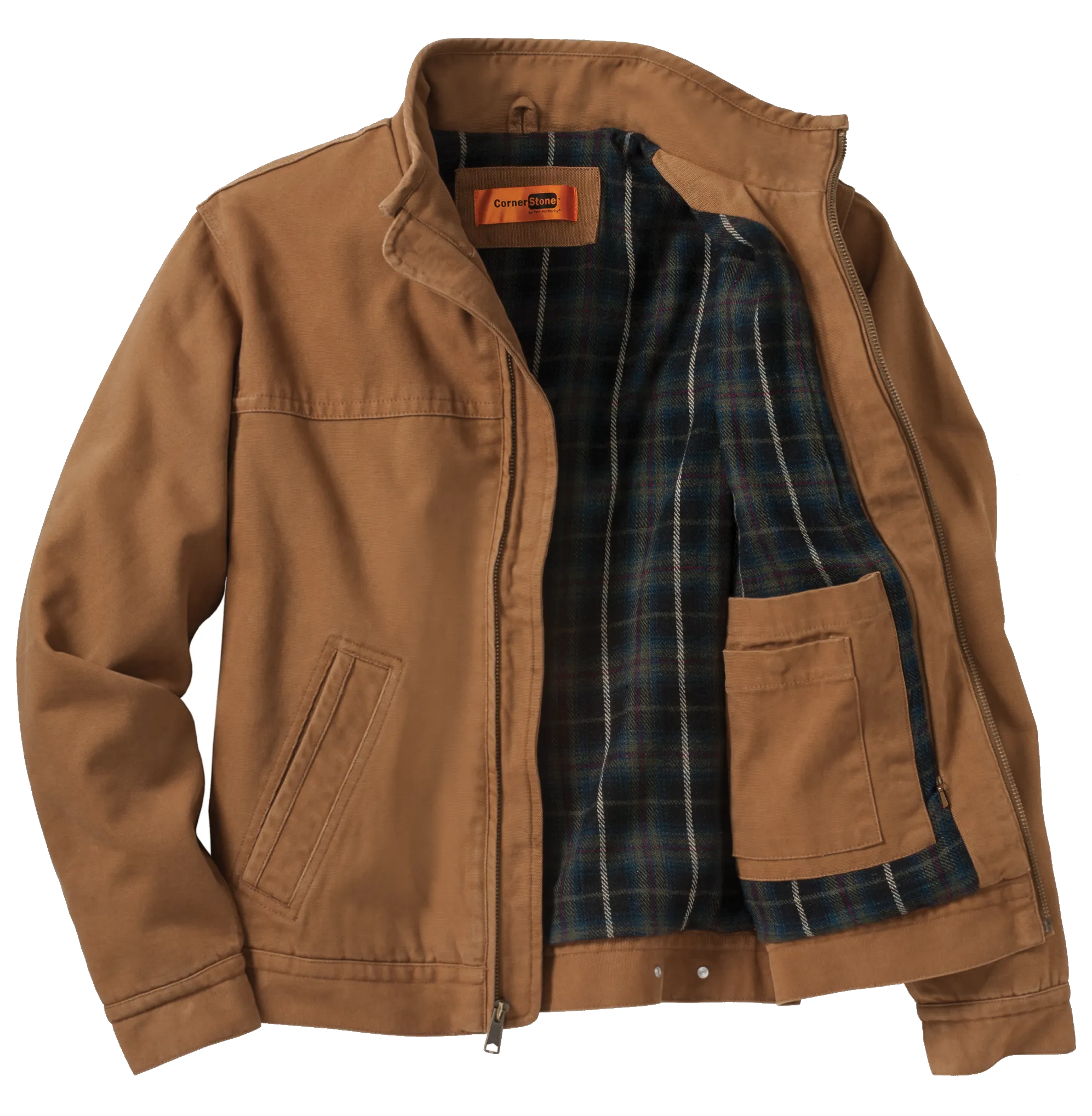 C1551 Mens Washed Duck Cloth Flannel-Lined Work Jacket