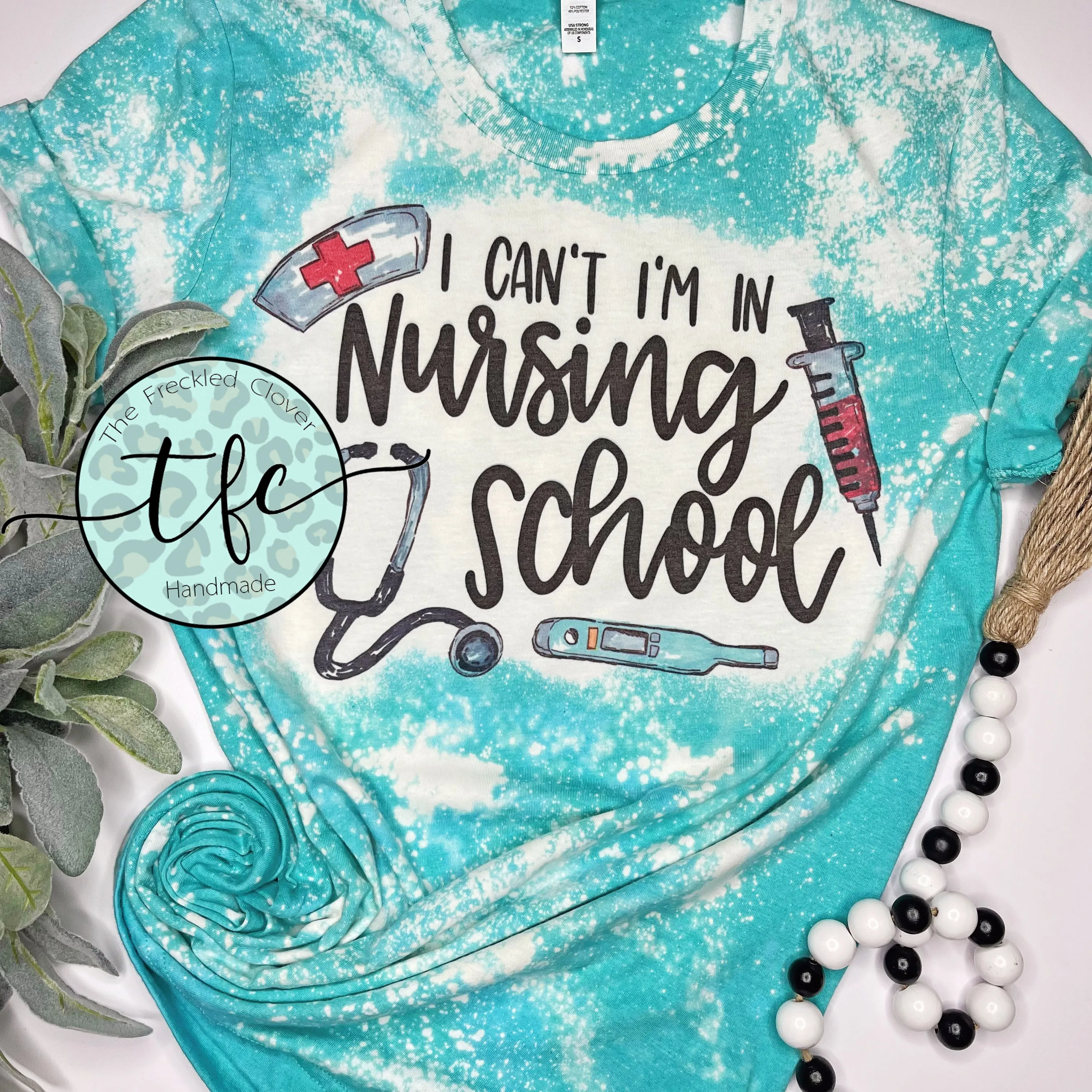 {Can't- Nursing School} distressed tee