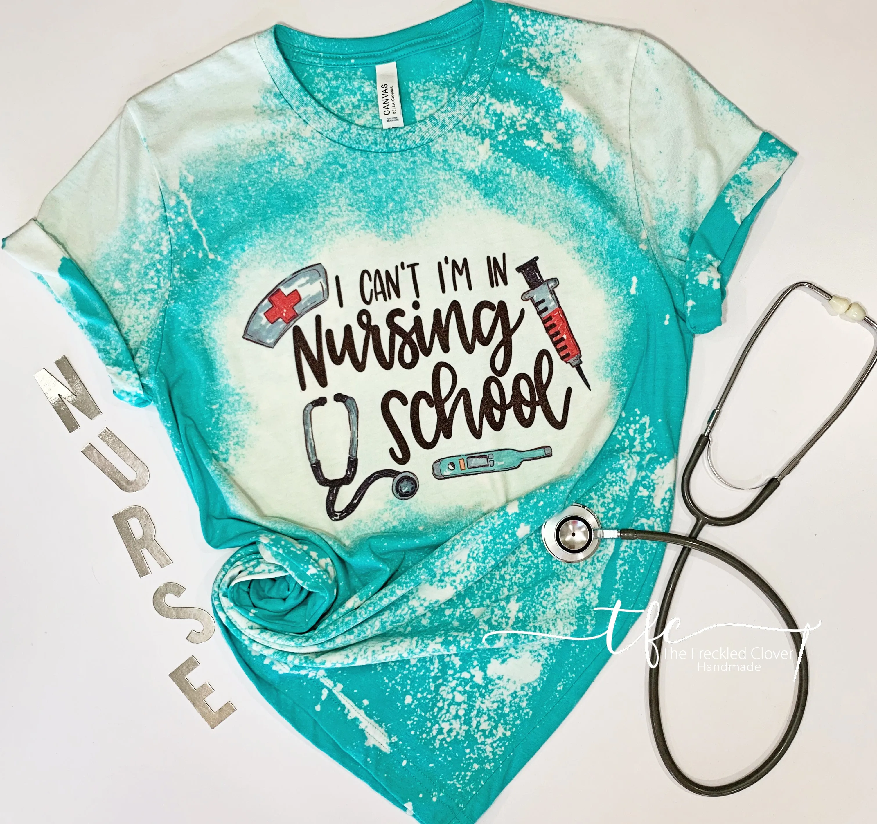 {Can't- Nursing School} distressed tee