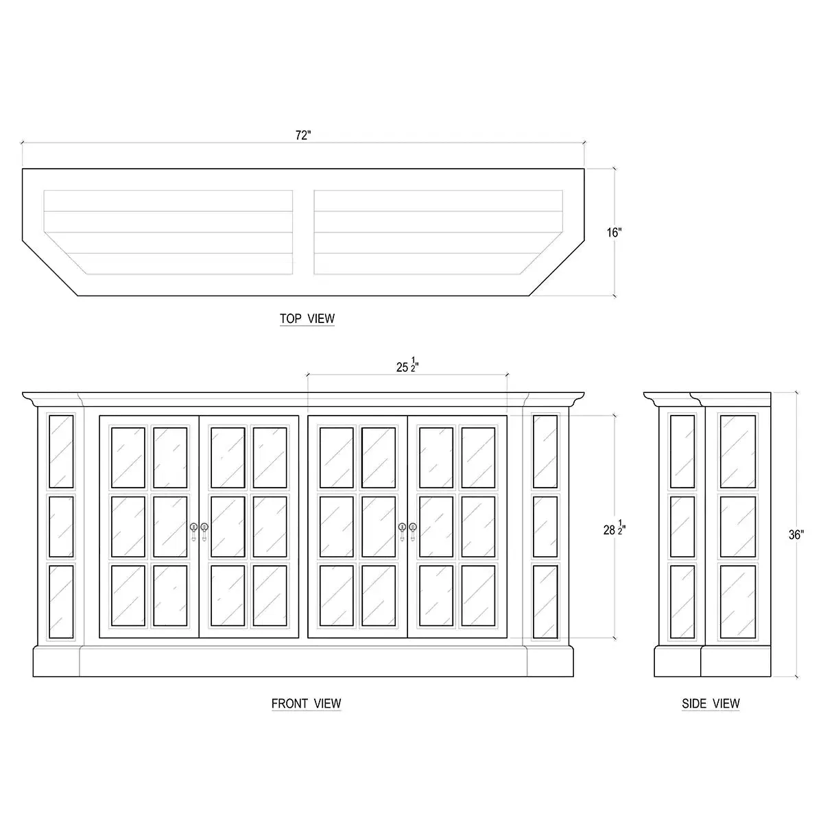 Cape Cod Narrow Media Console in Straw Wash w/ Architectural White Interior