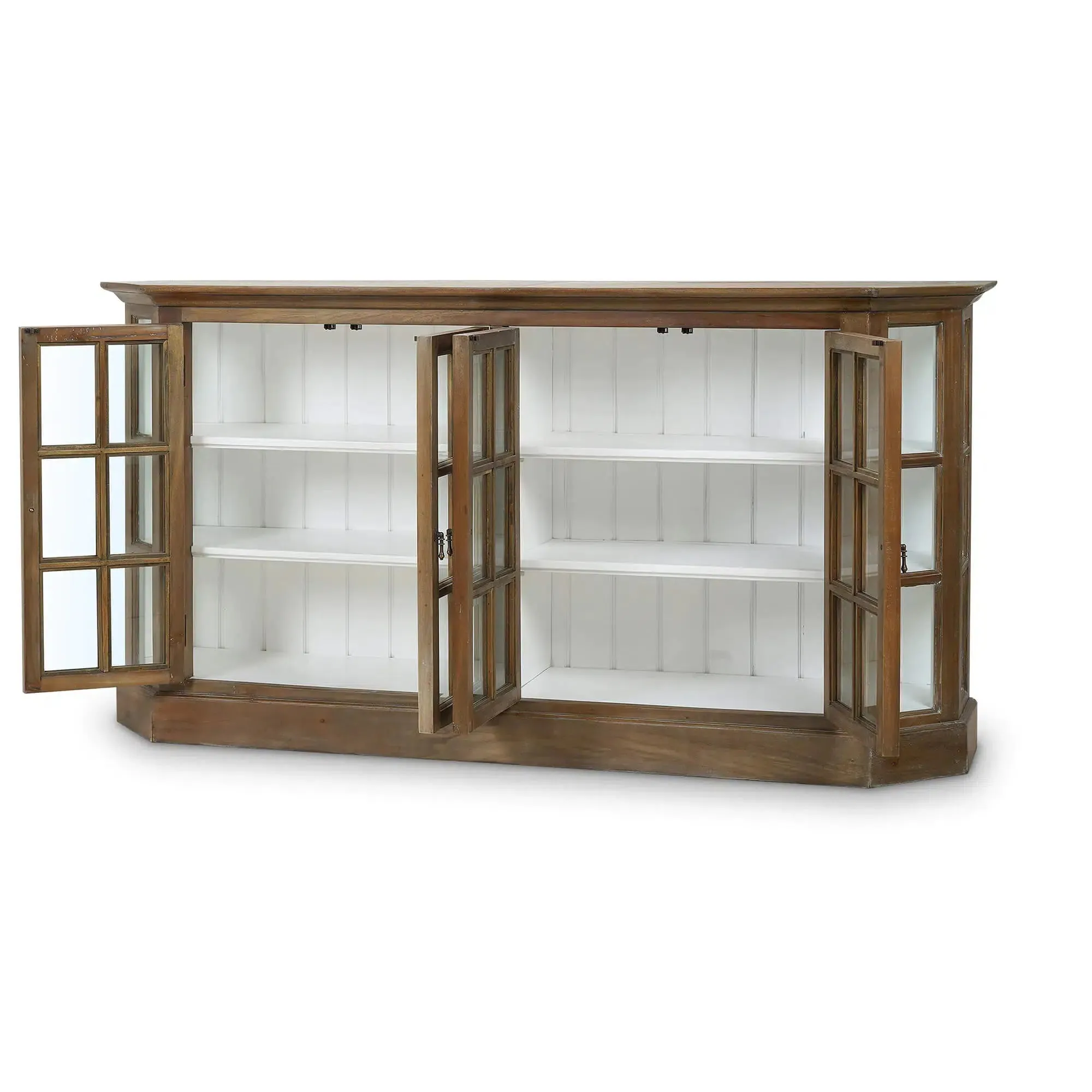 Cape Cod Narrow Media Console in Straw Wash w/ Architectural White Interior