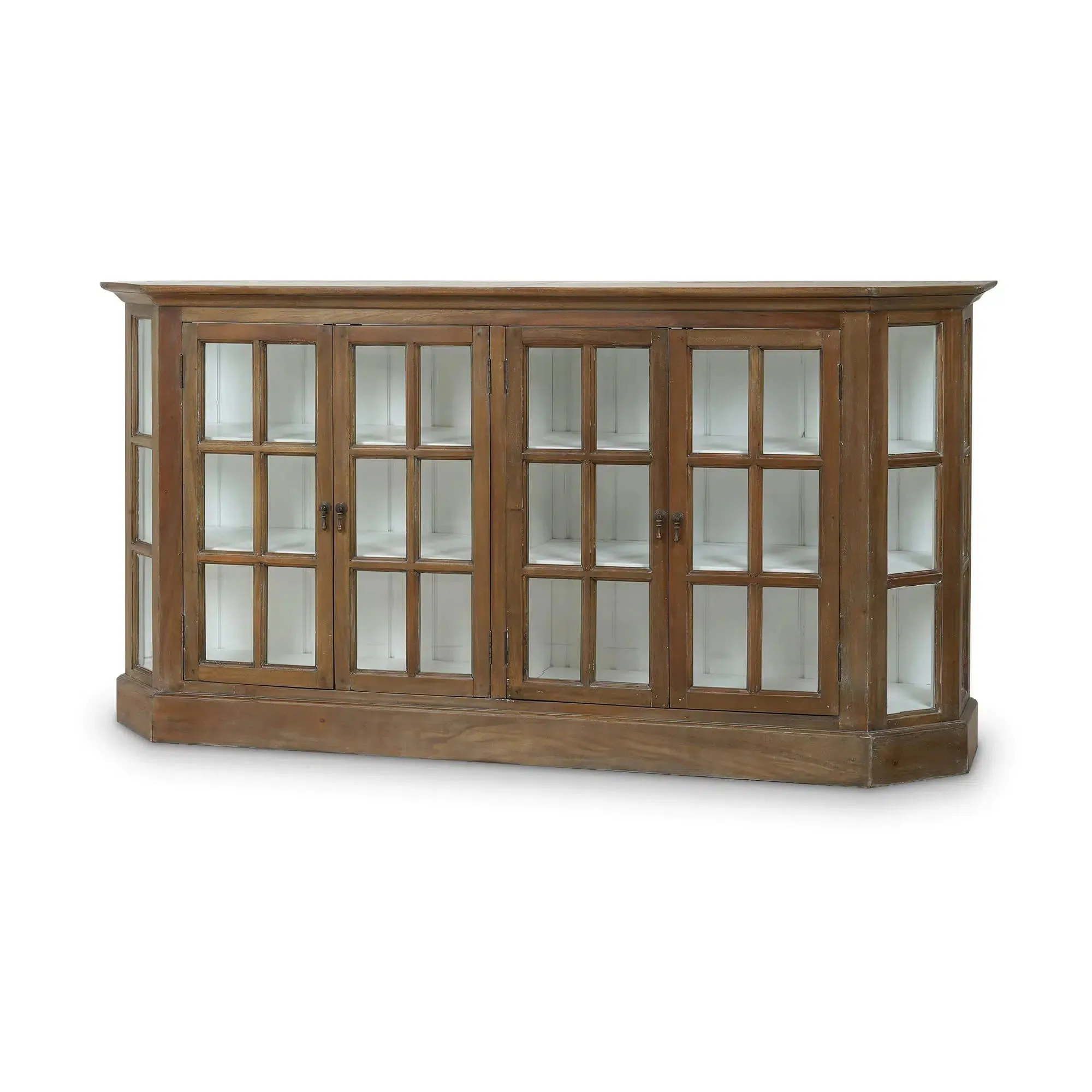 Cape Cod Narrow Media Console in Straw Wash w/ Architectural White Interior