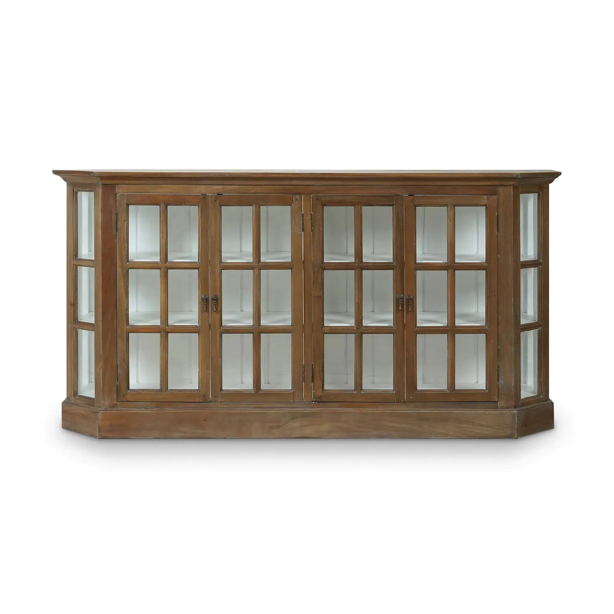 Cape Cod Narrow Media Console in Straw Wash w/ Architectural White Interior