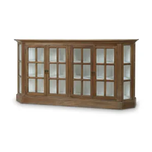 Cape Cod Narrow Media Console in Straw Wash w/ Architectural White Interior