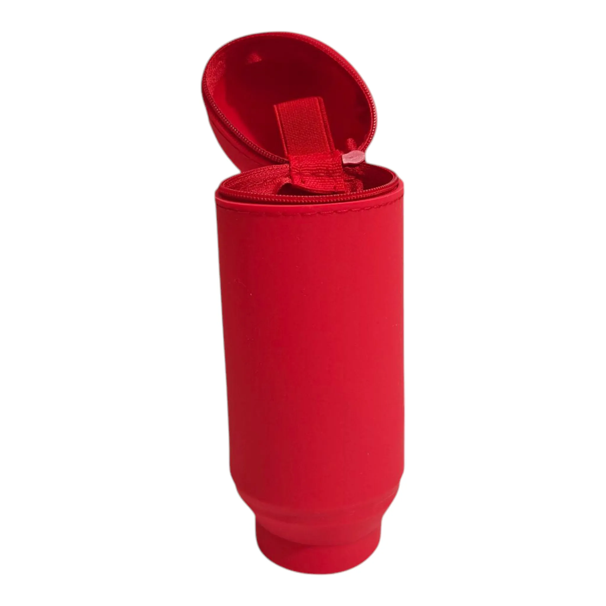 CARTOON FACE SILICONE PENCIL POUCH - RED