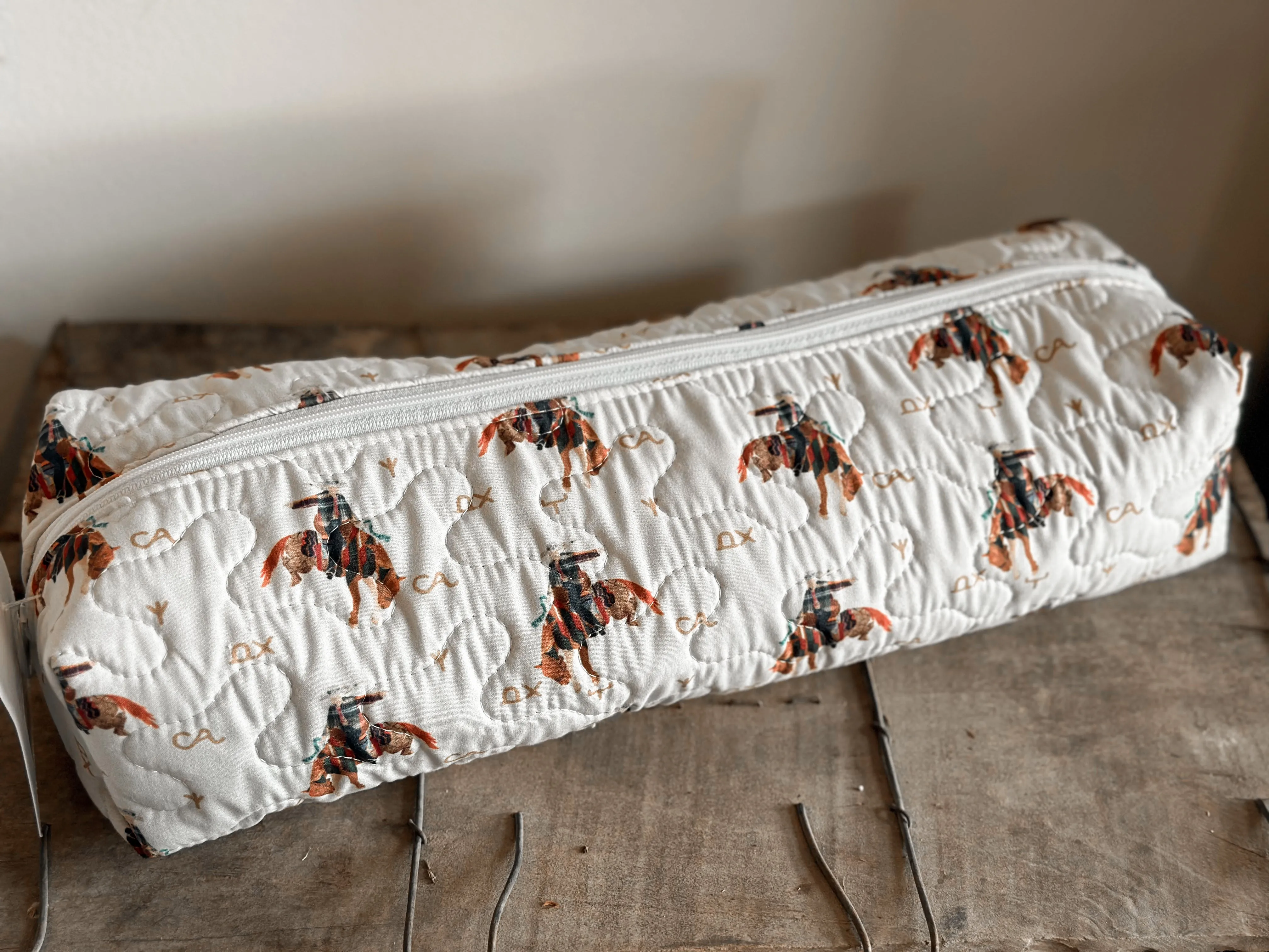Casey Cowgirl Patchwork Linen Quilted Hot Tools Bag