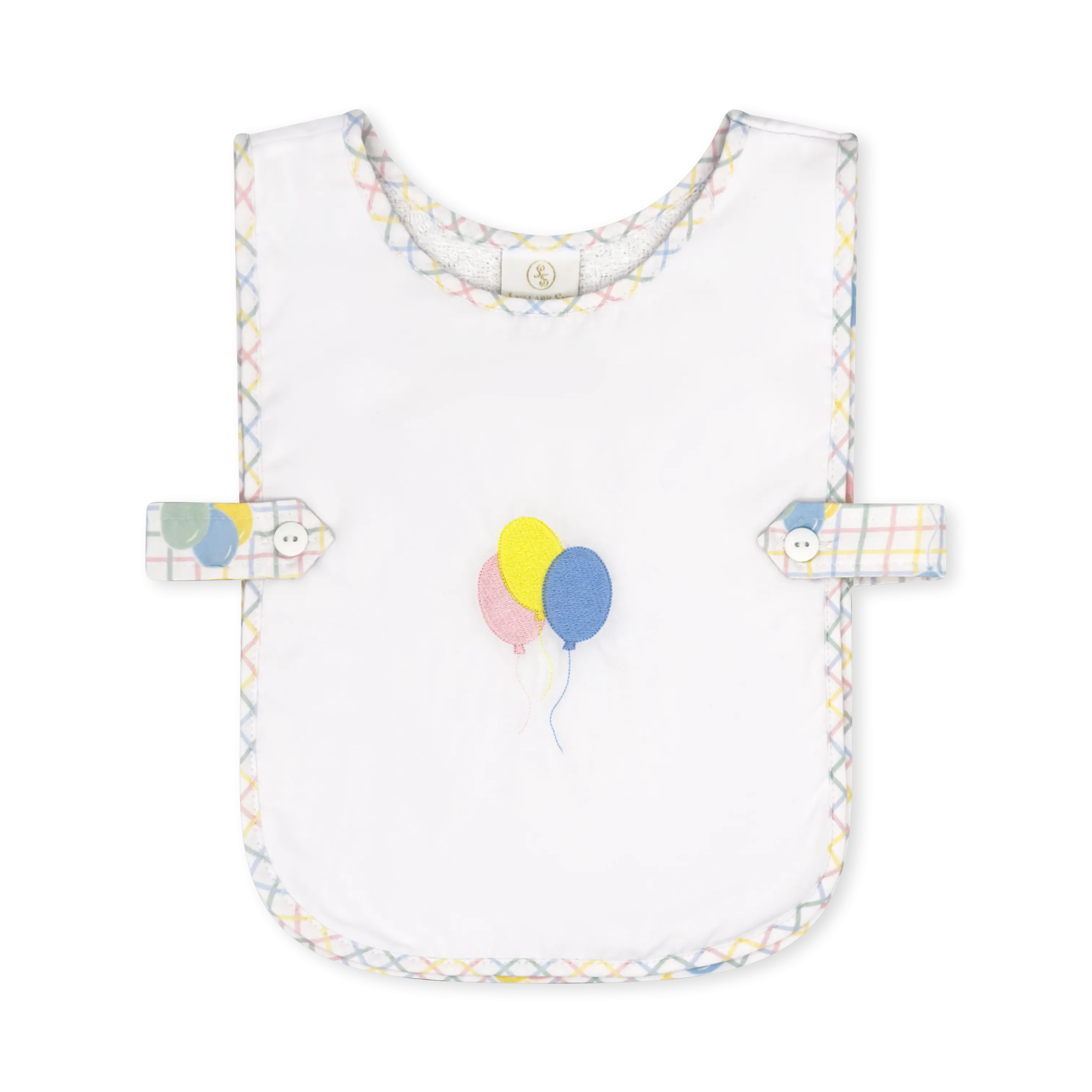 Celebration Bib - Party Time Balloon Plaid