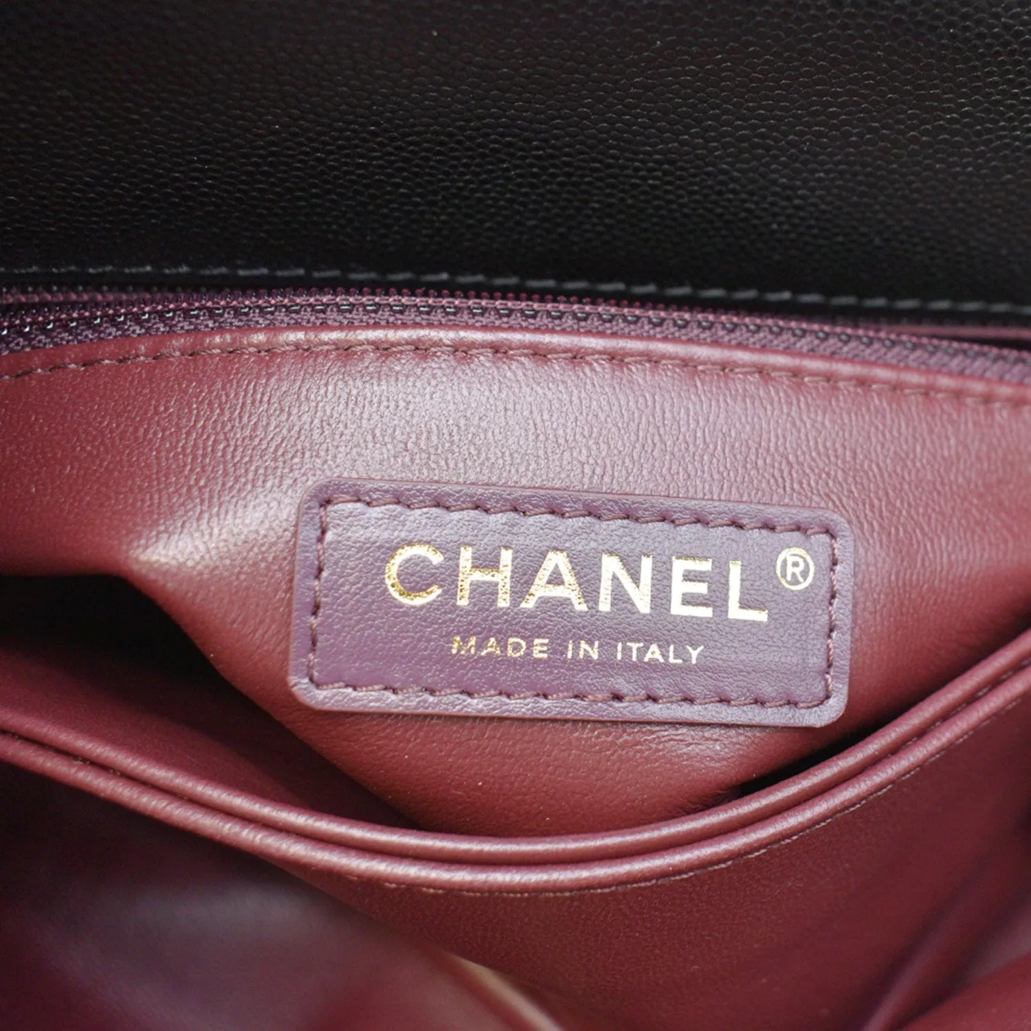 CHANEL Coco Mini Top Handle Caviar Leather Shoulder Bag Black