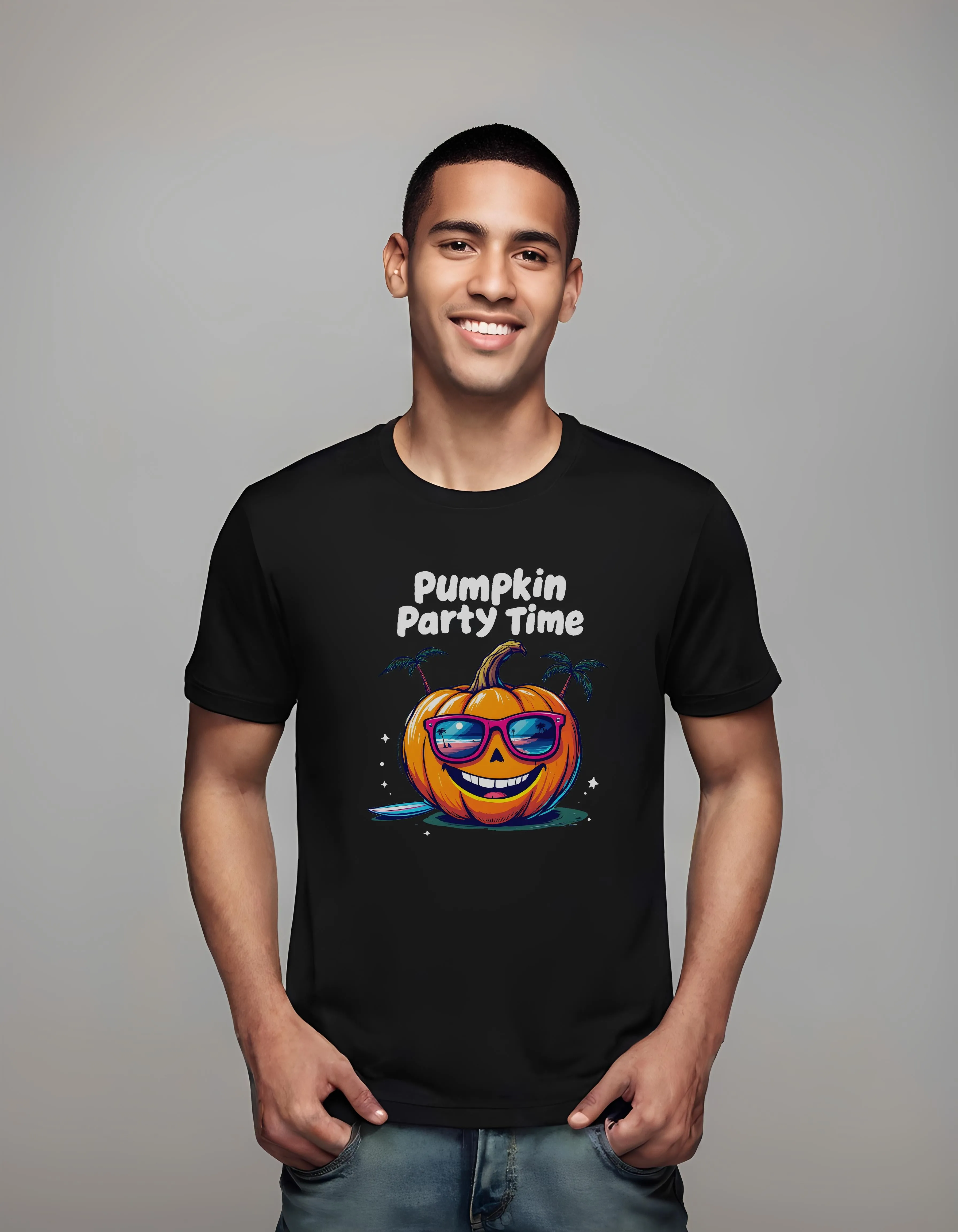 Cheerful Pumpkin Party Design | Classic T-Shirt (Unisex)