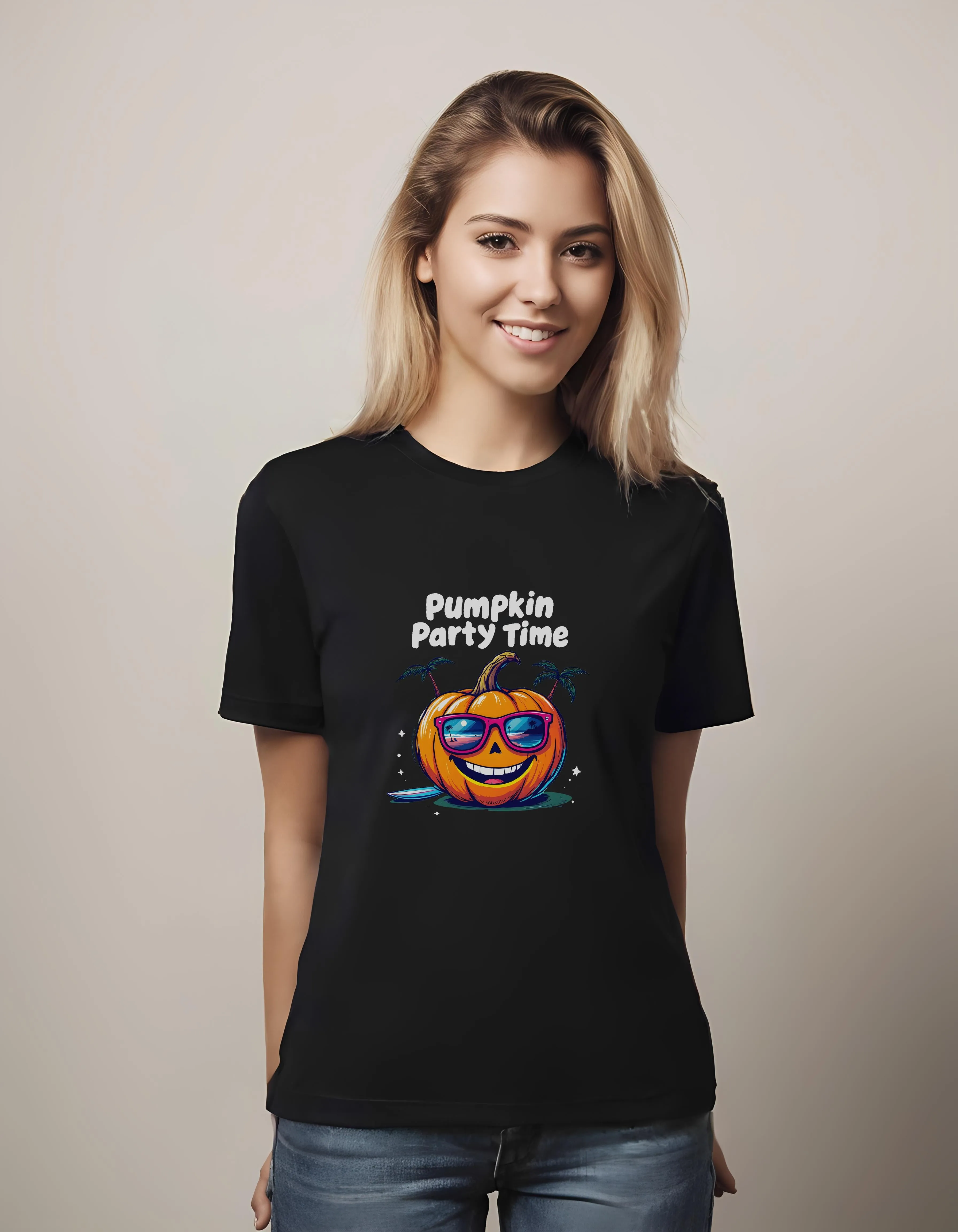 Cheerful Pumpkin Party Design | Classic T-Shirt (Unisex)
