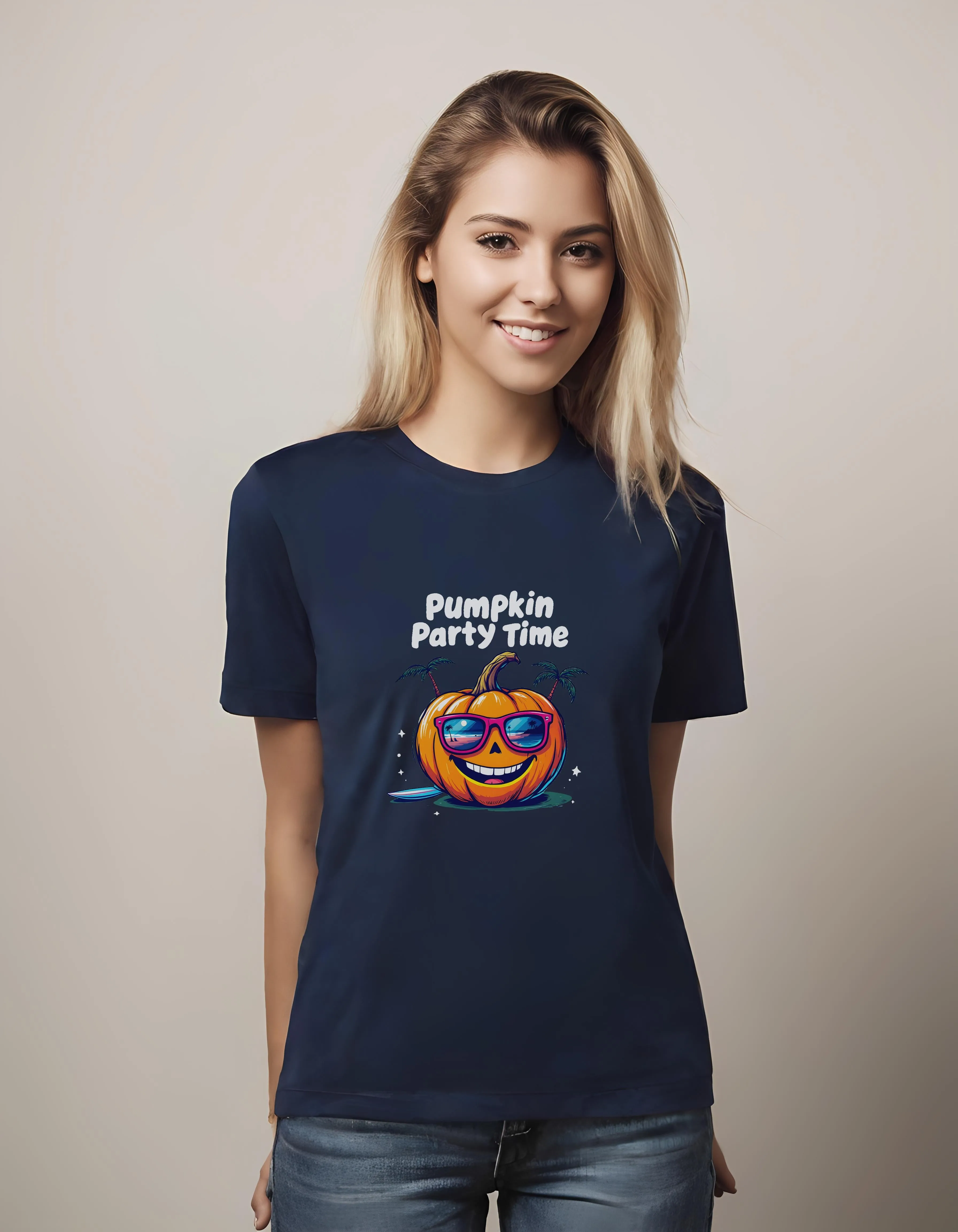 Cheerful Pumpkin Party Design | Classic T-Shirt (Unisex)