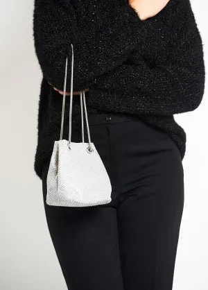 Chic rhinestone mesh purse bag