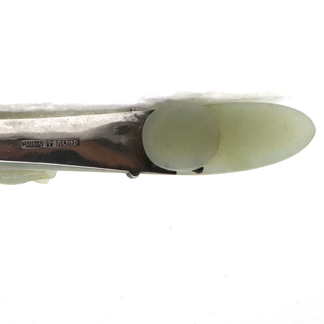 Chinese Celadon Jade Dragon Belt Hook and Silver Letter Opener