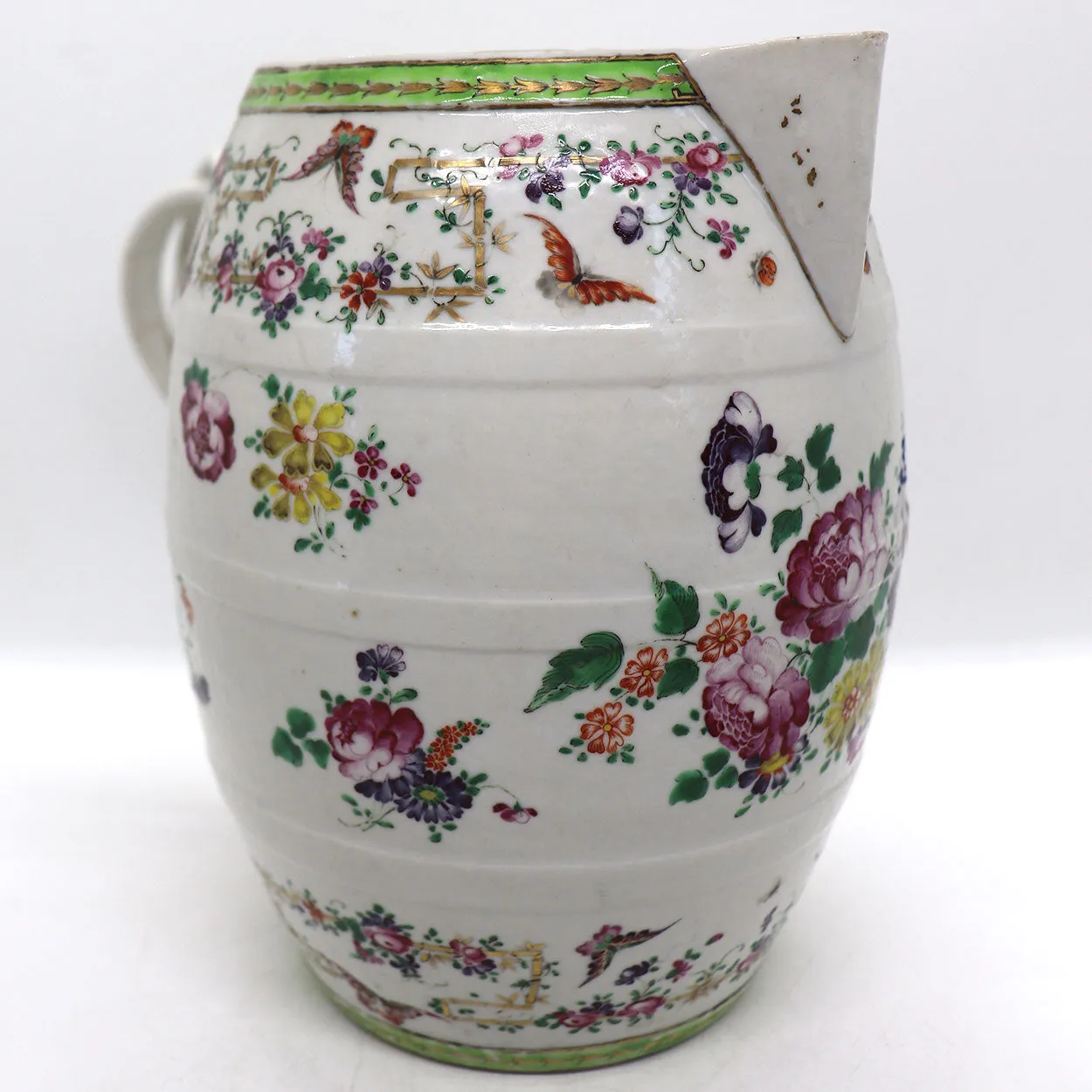 Chinese Export Qianlong Famille Rose Porcelain Cider Pitcher
