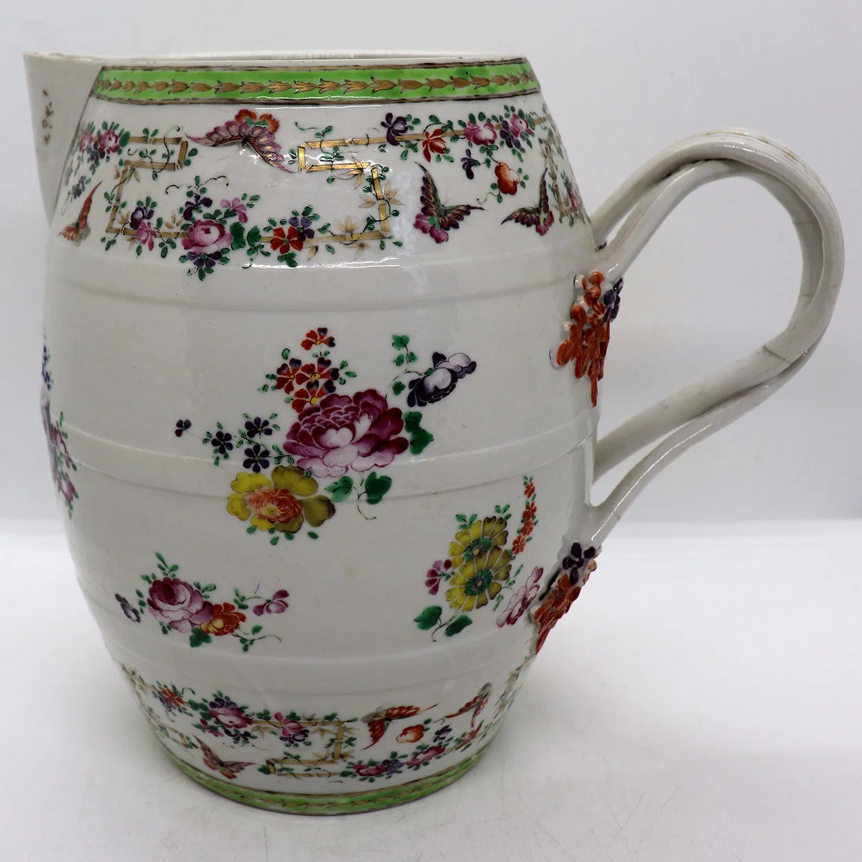Chinese Export Qianlong Famille Rose Porcelain Cider Pitcher