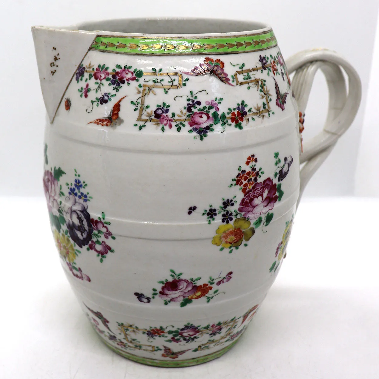 Chinese Export Qianlong Famille Rose Porcelain Cider Pitcher