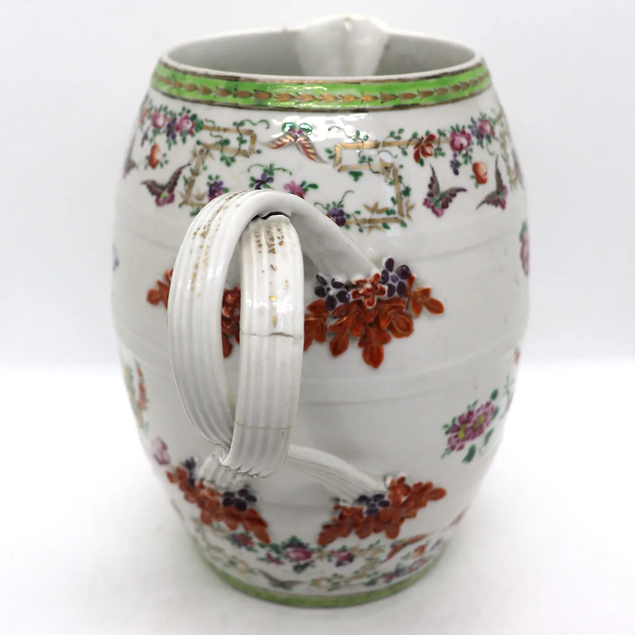 Chinese Export Qianlong Famille Rose Porcelain Cider Pitcher