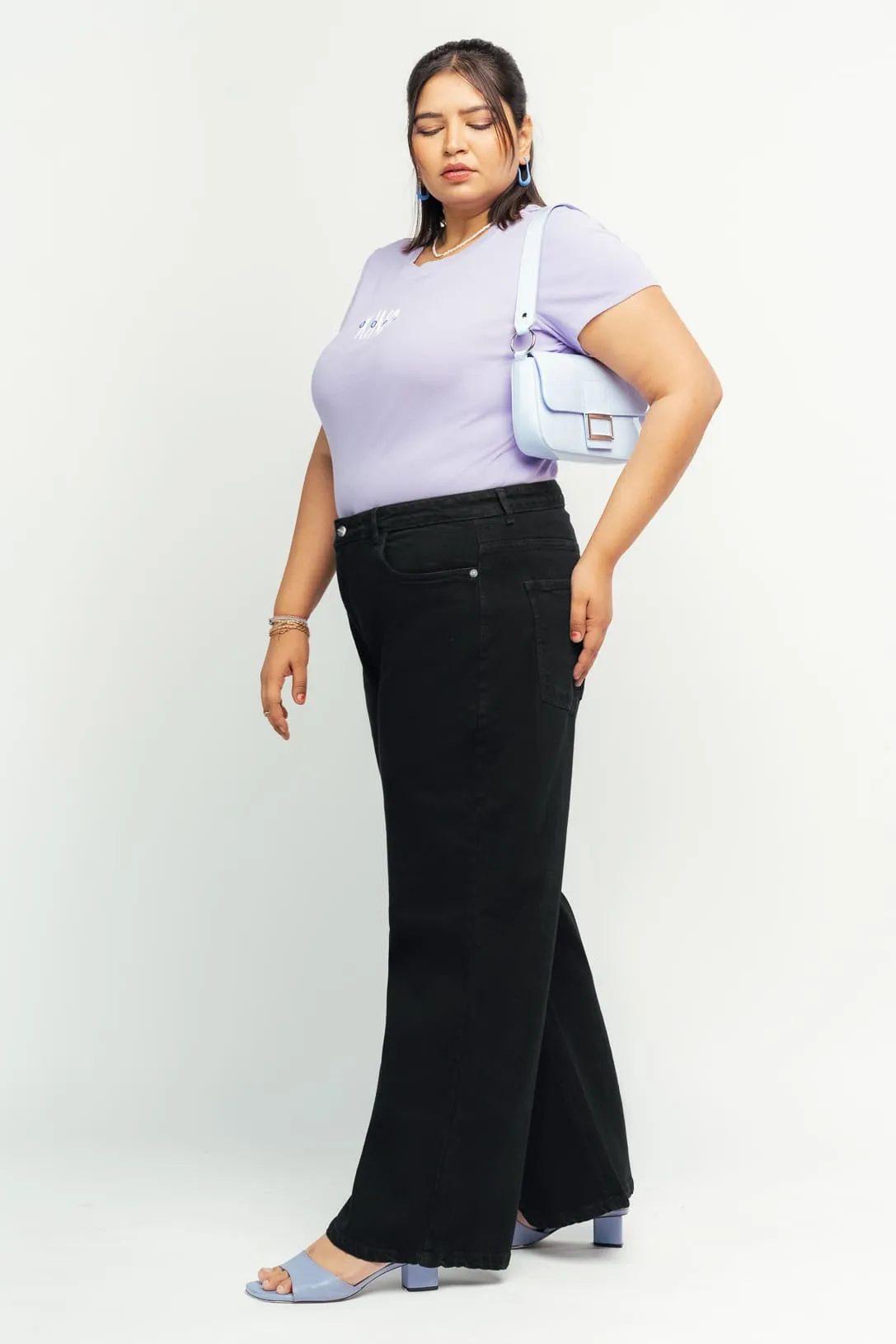 Clean Black Curve Straight Jeans