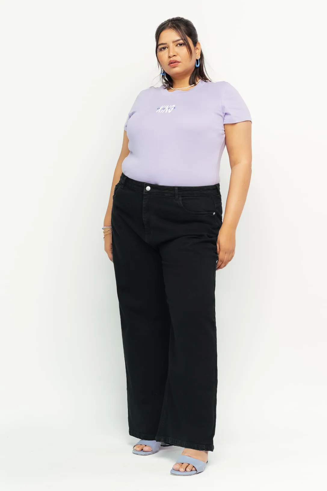 Clean Black Curve Straight Jeans