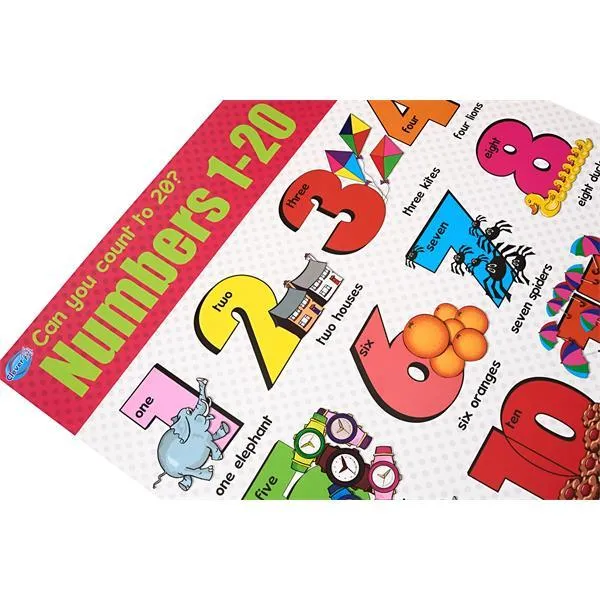 Clever Kidz Wall Chart Numbers 1 - 20