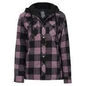 CLPF415-M-Pple Blk Jacket Plaid with Lining & Hood