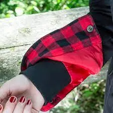 CLPF415-S-Red Blk Jacket Plaid with Lining & Hood