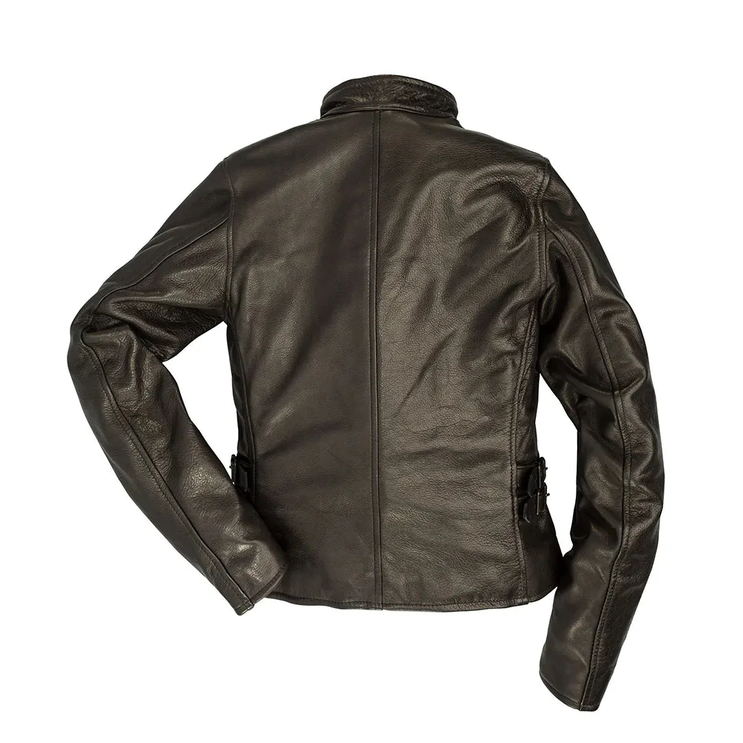 Cockpit USA Women's Cafe Racer Motocross Deer Calfskin Jacket