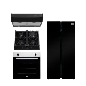 COMBO C REFRI - DRIJA - 60CM / 24” - VIDRIO(Estufa, Horno, Extractor Y Refrigerador).
