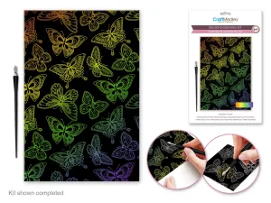 Craft Medley Kit: Deluxe Engraving Art DIY Kit Holographic~ Butterflies