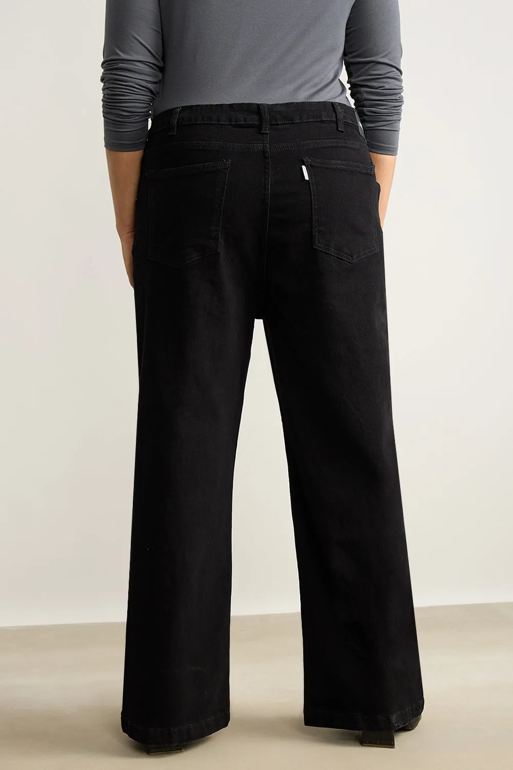Curve Coal Black Straight Leg Jeans
